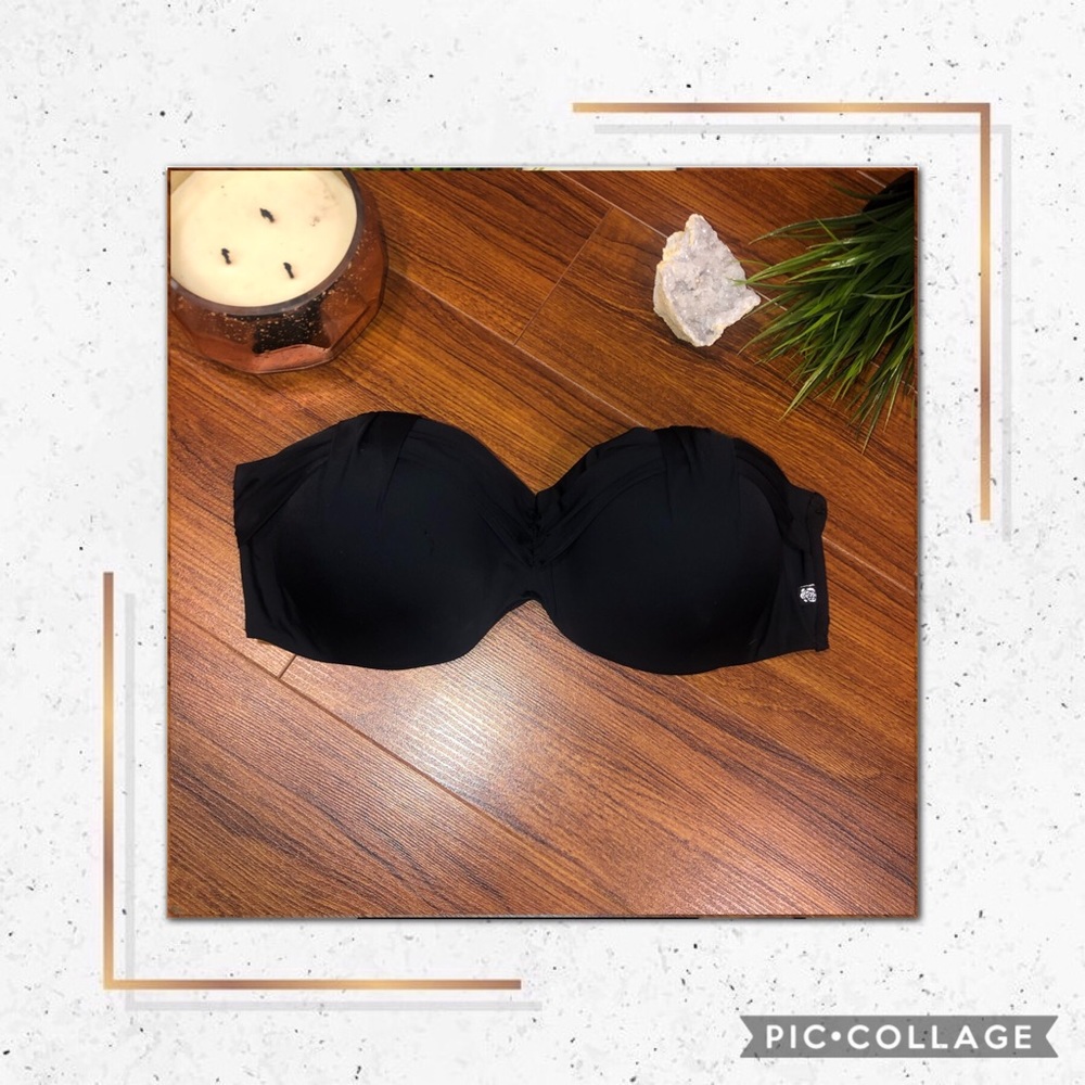 ✨LA VIE EN ROSE BLACK STRAPLESS BIKINI TOP ✨